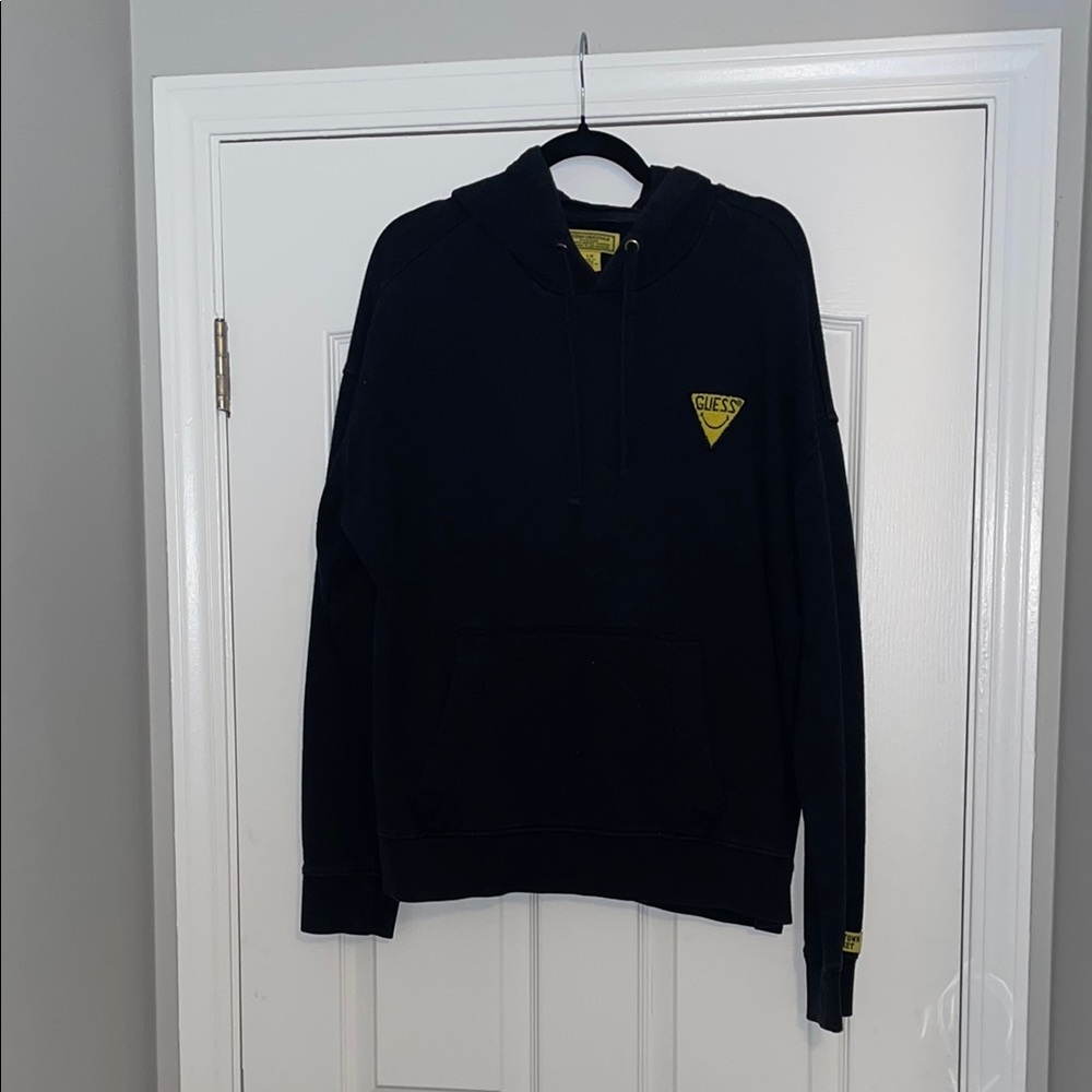 Guess Originals Chinatown Market Black Sweater with Yellow Logo